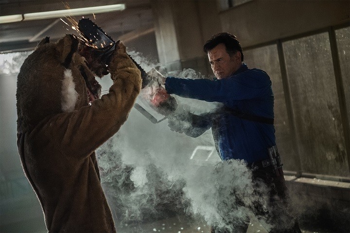 Action scene from Ash vs Evil Dead