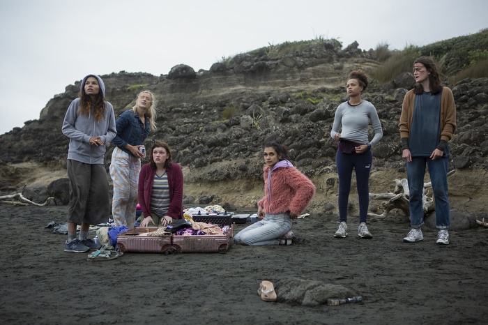 The cast of The Wilds on location in west Auckland.