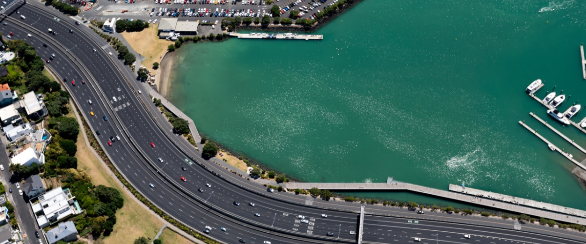 Aerial shot of road infrastructure