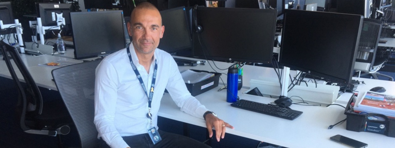 Antonio at his work desk