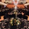 Auckland Town Hall's great hall set up for a banquet dinner.