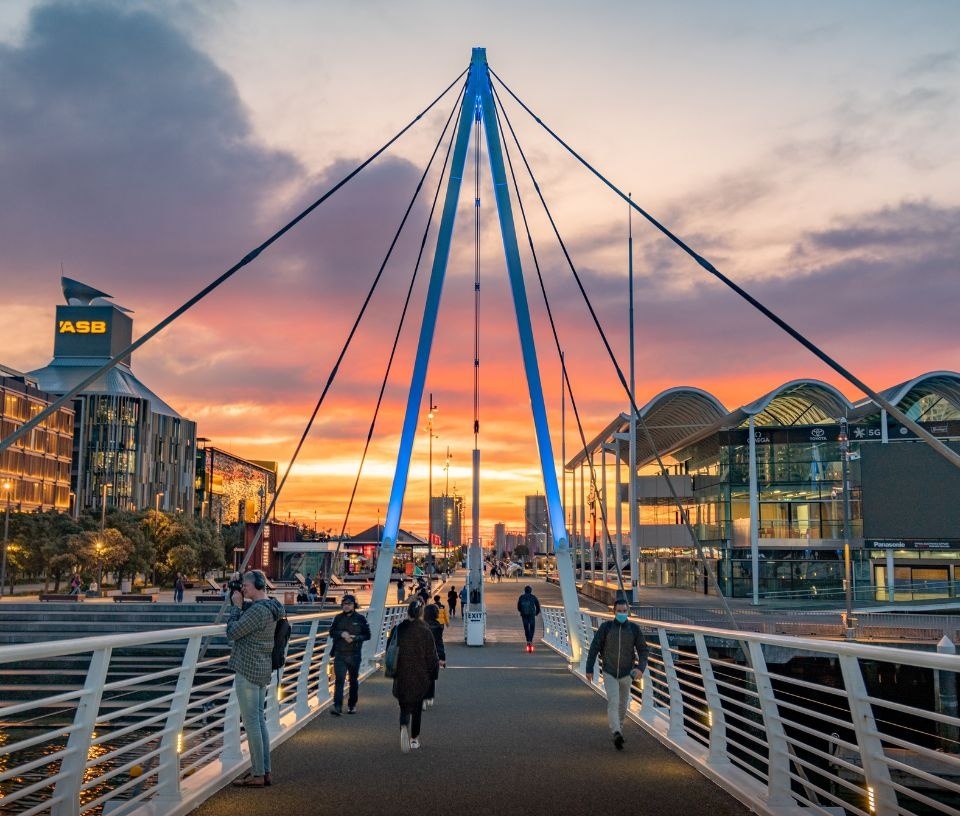 Tech Auckland - Place - People walking Wynyard Crossing in Auckland