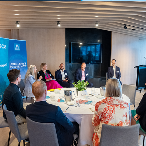 Pam Ford leading panel discussion at Auckland's Future, Now 2023 event