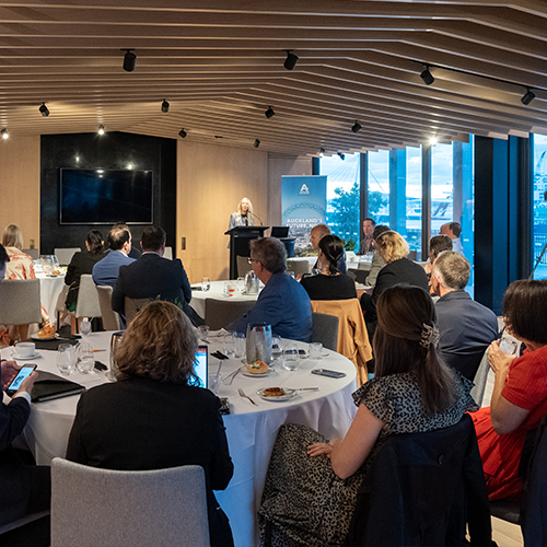 Pam Ford addressing Auckland's Future, Now 2023 event